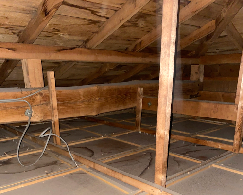 ②現場調査時の屋根裏の状況
